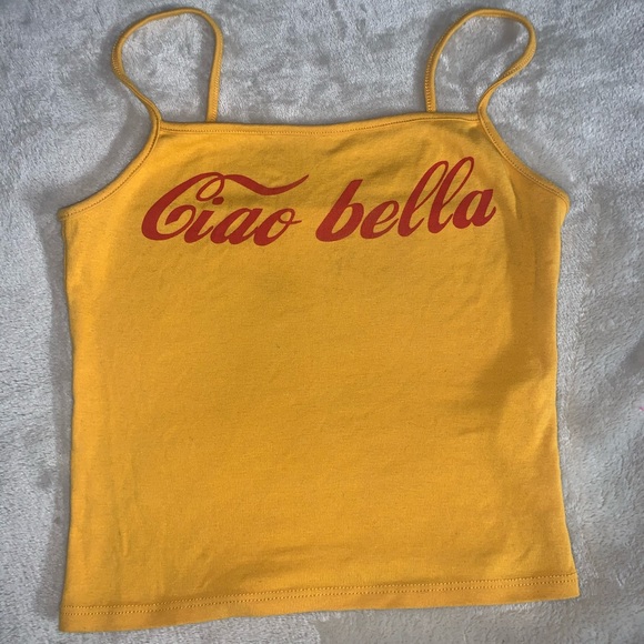 Garage Tops - GARAGE | ‘Ciao Bella’ Mustard Tank Top